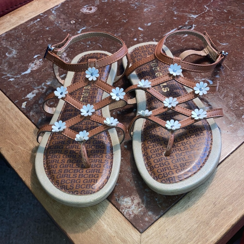 BCBG Girls Flower Sandals size 3